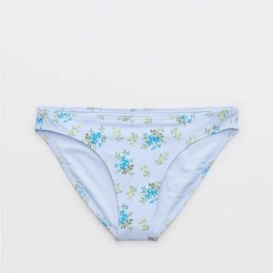 Aerie Blue and Green Floral Bikini Bottom Swimwear
